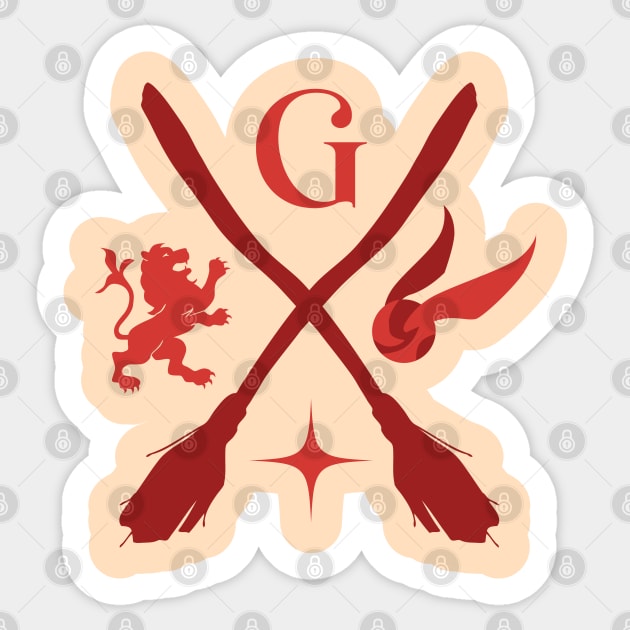 red lion house wizarding school logo Sticker by Qaws